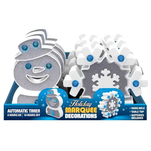 Marquee LED Blue/White Snowman or Snowflake Blue/White Marquee LED Blue/White Snowman or Snowflake Blue/White