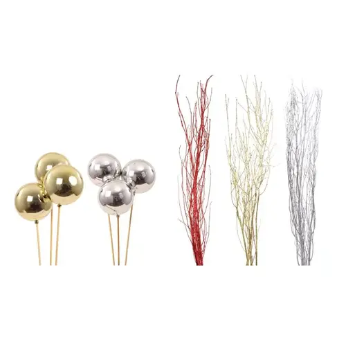 Birch Branches Assorted Ornament Balls and Glitter 3-4 ft. Assorted - pack of 24