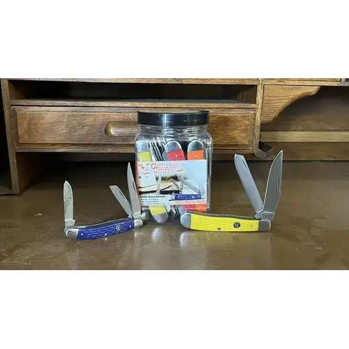 Stockman & Trapper Mixed Knives Jar Display - 24 Total per Jar Stockman & Trapper Mixed Knives Jar Display - 24 Total per Jar