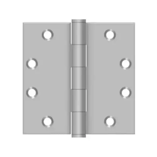 4-1/2" x 4-1/2" Square Corner Non Ferrous Heavy Weight 5 Knuckle Ball Bearing Hinge # 61804 Satin Chrome Finish