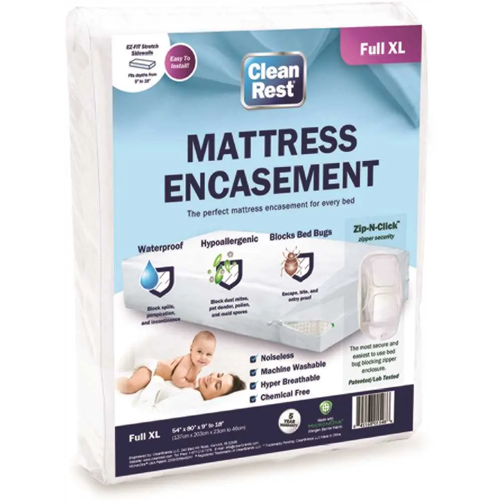 Cleanrest Waterproof Mattress Encasement Full Xl - pack of 3 845168015486 Cleanrest Waterproof Mattress Encasement Full Xl - pack of 3 845168015486