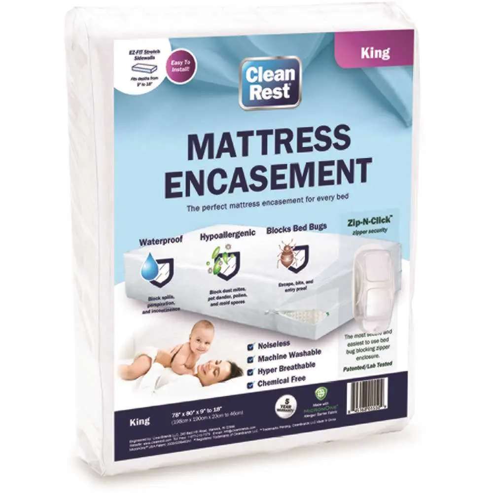 Cleanrest Waterproof Mattress Encasement King - pack of 3 845168015509 Cleanrest Waterproof Mattress Encasement King - pack of 3 845168015509