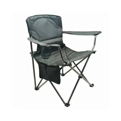 Padded Arm Chair, Oversized, Black Polyester