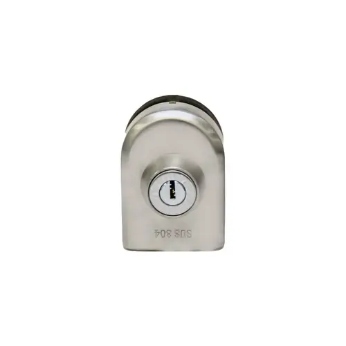 Slip on Oval Deadbolt Glass to Wall Lock Brushed Stainless