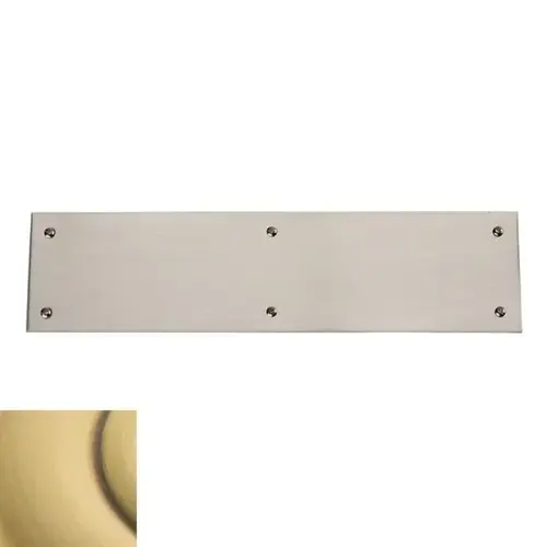 Push Plate 4" x 16" Beveled Edge Satin Brass with Brown Finish Push Plate 4" x 16" Beveled Edge Satin Brass with Brown Finish