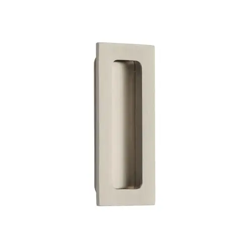 4" Modern Rectangular Flush Pull Satin Nickel Finish 4" Modern Rectangular Flush Pull Satin Nickel Finish
