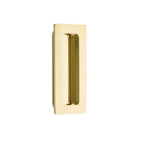 4" Modern Rectangular Flush Pull Bright Brass Finish 4" Modern Rectangular Flush Pull Bright Brass Finish