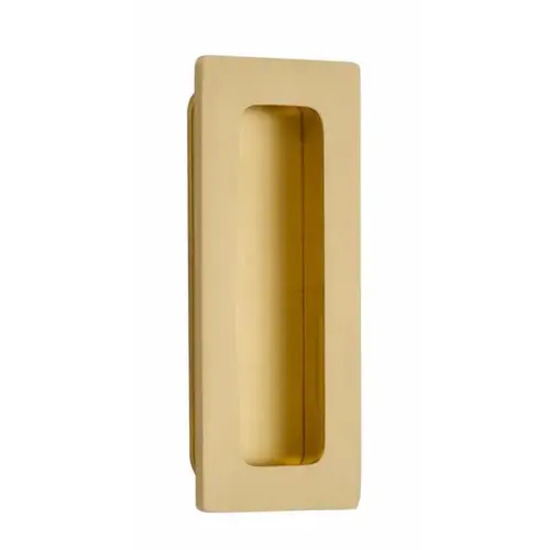 4" Modern Rectangular Flush Pull Satin Brass Finish 4" Modern Rectangular Flush Pull Satin Brass Finish