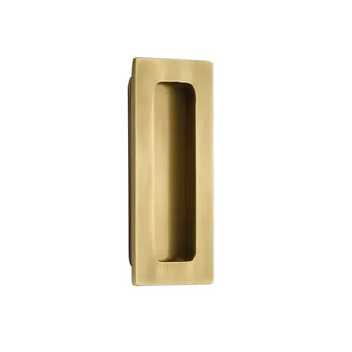 4" Modern Rectangular Flush Pull French Antique Brass Finish