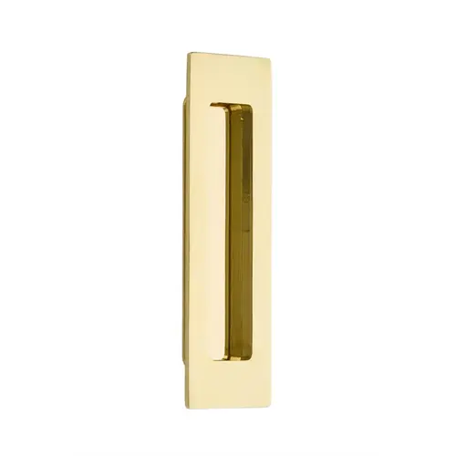 6" Modern Rectangular Flush Pull Bright Brass Finish 6" Modern Rectangular Flush Pull Bright Brass Finish