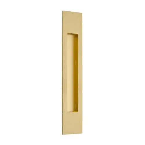 10" Modern Rectangular Flush Pull Satin Brass Finish 10" Modern Rectangular Flush Pull Satin Brass Finish