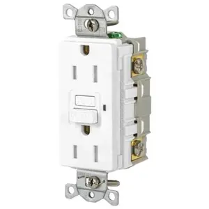HUBBELL WIRING GFRTR15W Commercial Tamper-Resistant Self-Test Gfci Receptacle, 15a, White