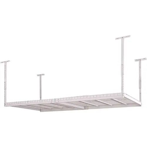 Adjustable Height Garage Overhead Ceiling Storage Rack White Adjustable Height Garage Overhead Ceiling Storage Rack White