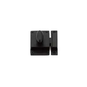 Emtek 2270US19 2-1/4" x 2" Cabinet Latch Flat Black Finish