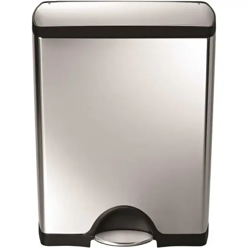 Rectangular 13.2 Gallon/50 Liter Brushed Stainless Steel Trash Can Rectangular 13.2 Gallon/50 Liter Brushed Stainless Steel Trash Can