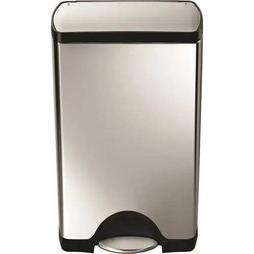 Rectangular 10 Gallon/38 Liter Stainless Steel Trash Can With Lid