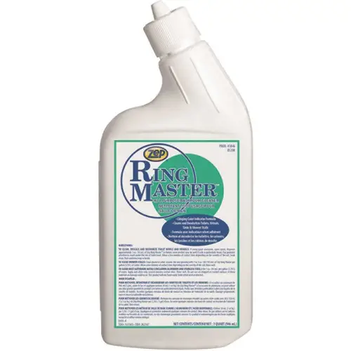Ring Master Angled Neck All-Purpose Acid Bathroom Cleaner, 1 Qt Opaque Lime Green - pack of 12