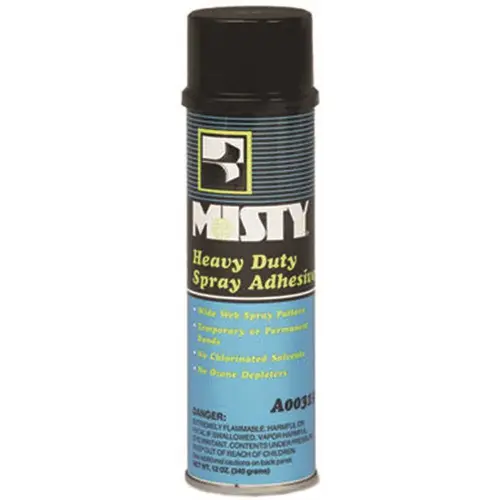 Misty Heavy-Duty Adhesive Spray, 12 oz, Aerosol Can Clear
