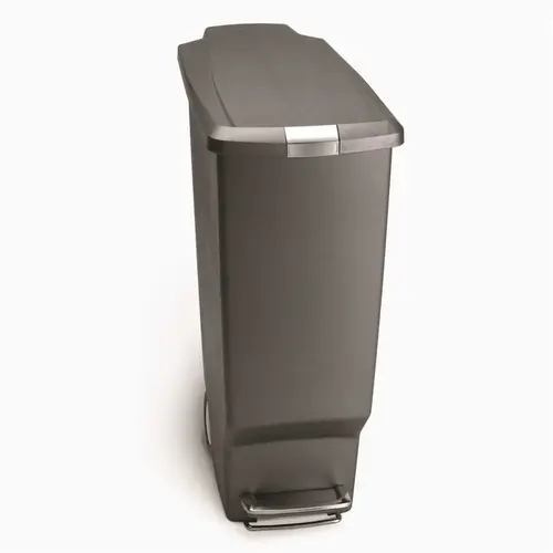 40 Liter / 10.6 Gallon Slim Plastic Kitchen Step Trash Can Grey 40 Liter / 10.6 Gallon Slim Plastic Kitchen Step Trash Can Grey