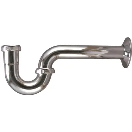 1-1/4 in. x 15 in. 17-Gauge Brass P-Trap without Cleanout, Chrome 1-1/4 in. x 15 in. 17-Gauge Brass P-Trap without Cleanout, Chrome