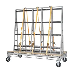 Groves GLC-3248 Glass Cart Heavy Duty Powder Coated 54" Length x 32" Width x 55" Height 260 lbs Weight 48" Load Height