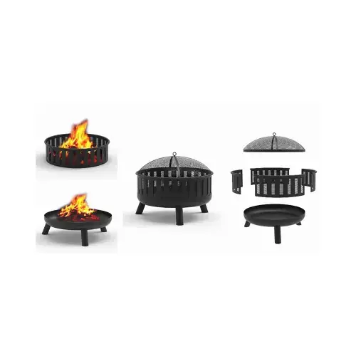 3 In 1 Fire Pit, Wood Burning, 28 In.