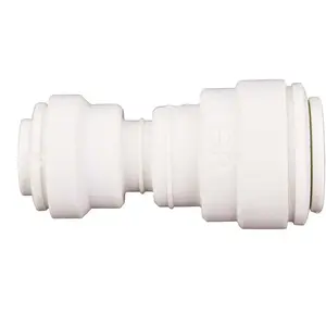 John Guest PP201208W 3/8 in. x 1/4 in. Polypropylene Push-to-Connect Reducing Union Fitting White