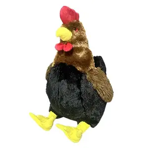 HUGFUN INTL HONGKONG LTD 347800 Plush Toy Chicken, Black/Brown, 12 In.