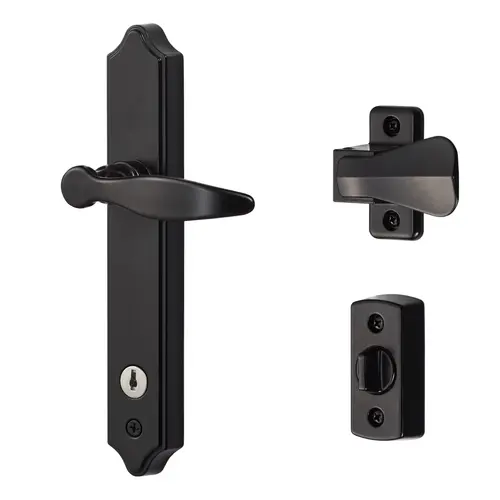 ML Lever Set with Keyed Deadbolt (2 Posts, Black)