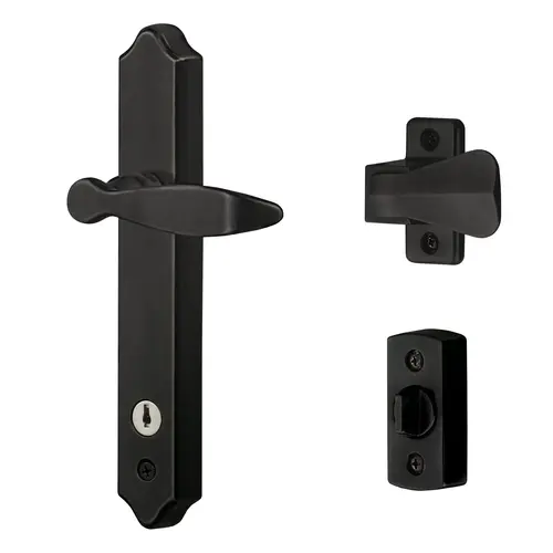 ML Lever Set with Keyed Deadbolt (2 Posts, Matte Black)