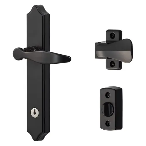 ML Lever Set With Keyed Deadbolt, Black (4 Posts)