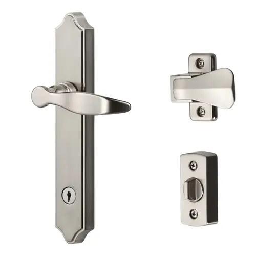 ML Lever Set With Keyed Deadbolt, Satin Chrome (4 Posts)