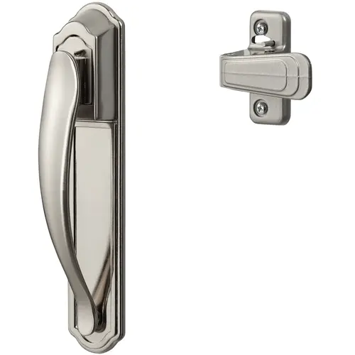 DX Pull Handle Latch Set With Back Plate, Satin Silver DX Pull Handle Latch Set With Back Plate, Satin Silver