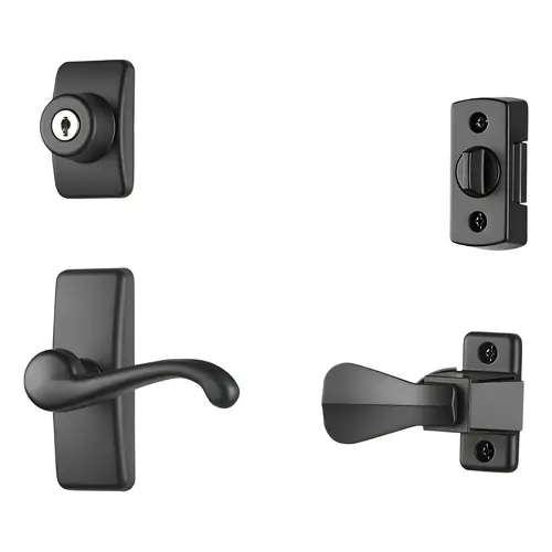Ideal Security HK01-I-MB GL Storm Door Lever Set With Keyed Deadbolt Lock, Matte Black GL Storm Door Lever Set With Keyed Deadbolt Lock, Matte Black