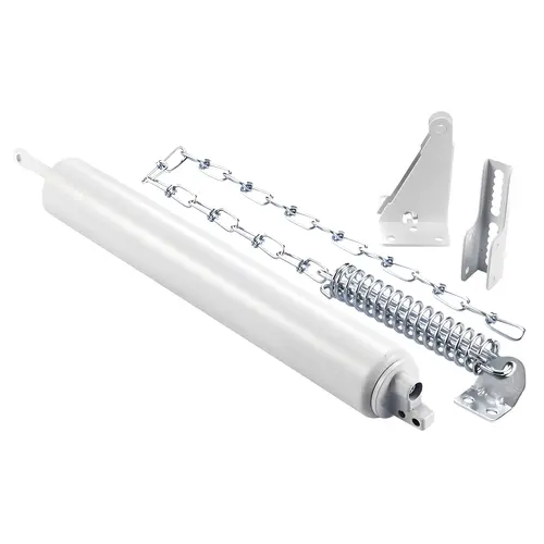 Heavy Door Closer With Chain & Wide Jamb Bracket, White