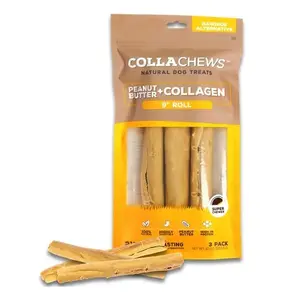 MPet Group 011-1650 PEANUT BUTTER COLLAGEN 9" ROLL 011-1650 pack of 3