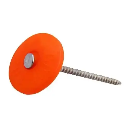 Nail - Roofing, Plastic-Cap 12-Gauge 1-1/4" Ring-Shank - Electro-Galvanized pack of 2000 Nail - Roofing, Plastic-Cap 12-Gauge 1-1/4" Ring-Shank - Electro-Galvanized pack of 2000