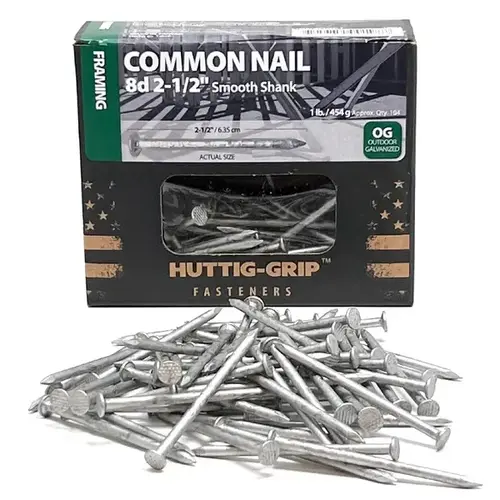 Nail - Common, 10.25-Gauge 2-1/2" - Hot Dipped Galvanized 1-lbs Nail - Common, 10.25-Gauge 2-1/2" - Hot Dipped Galvanized 1-lbs