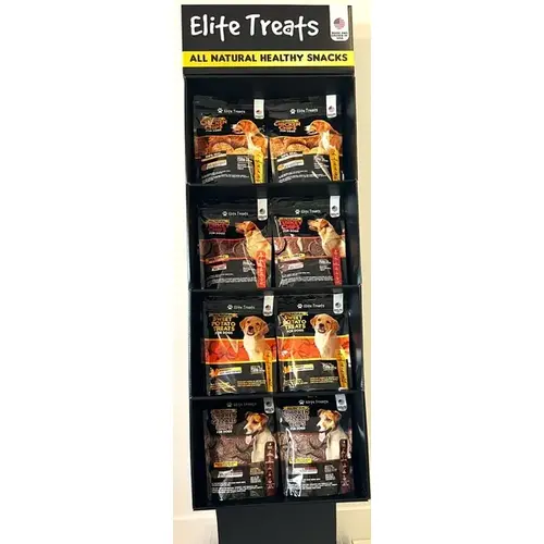 ELITE TREATS FLOOR DOG DISPLAY FDA06X16- 4 OF EACH DOG TREAT