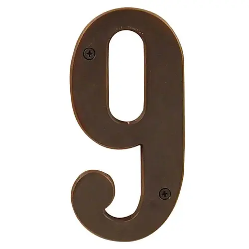 4" House Number # 9, Oil Rubbed Bronze Finish 4" House Number # 9, Oil Rubbed Bronze Finish