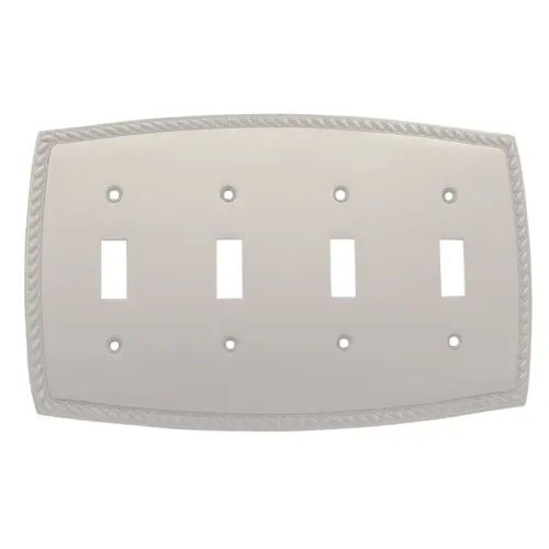 Toggle 4 Rope Switch Plate, Satin Nickel Finish Toggle 4 Rope Switch Plate, Satin Nickel Finish