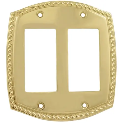 Rocker 2 Rope Switch Plate, Lifetime Brass Finish