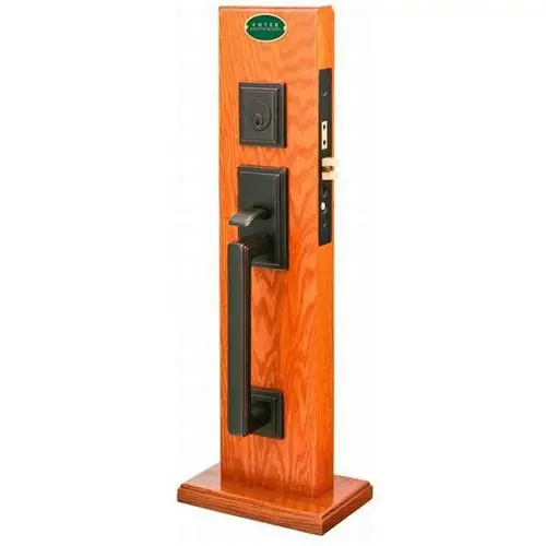 Ribbon And Reed Lever 2-3/4" Backset with Single Cylinder Mills Mortise Handleset with F13 Function Body Oil Rubbed Bronze Finish