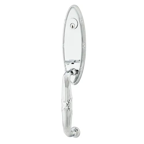 Wembley Right Hand Dummy Oval Ribbon And Reed Mortise Lockset, Bright Chrome Finish Wembley Right Hand Dummy Oval Ribbon And Reed Mortise Lockset, Bright Chrome Finish