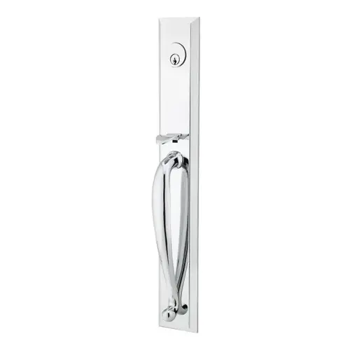 Ebony Right Hand with Single Cylinder Middleton Mortise Handleset 2-3/4" Backset with F20 Function Body Bright Chrome Finish