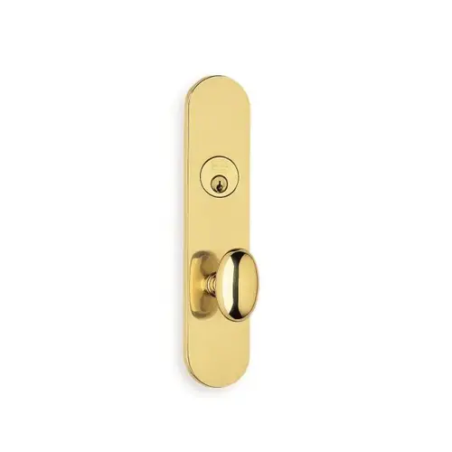Left Hand 432 Knob and 3000 Plate Double Cylinder 2-3/4" Backset Mortise Lockset Bright Brass Finish Left Hand 432 Knob and 3000 Plate Double Cylinder 2-3/4" Backset Mortise Lockset Bright Brass Finish