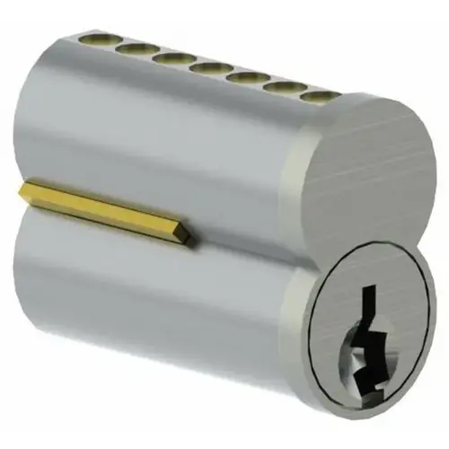 Combinated 7 Pin Hager Keyway Small Format Interchangeable Core with 2 Keys Satin Chrome Finish Combinated 7 Pin Hager Keyway Small Format Interchangeable Core with 2 Keys Satin Chrome Finish