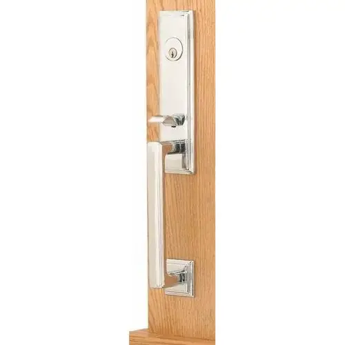 Cortina Left Hand 2-3/8" Or 2-3/4" Backset Double Cylinder Wilshire Tubular Handleset, Bright Chrome Finish Cortina Left Hand 2-3/8" Or 2-3/4" Backset Double Cylinder Wilshire Tubular Handleset, Bright Chrome Finish