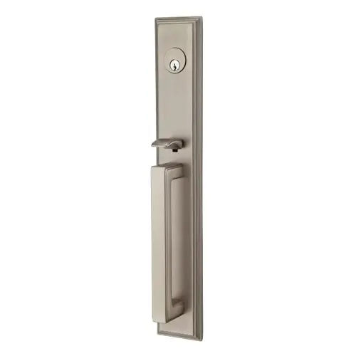 Rustic Right Hand 2-1/2" Backset with Single Cylinder Melrose Mortise Handleset with F20 Function Body Antique Nickel Finish Rustic Right Hand 2-1/2" Backset with Single Cylinder Melrose Mortise Handleset with F20 Function Body Antique Nickel Finish