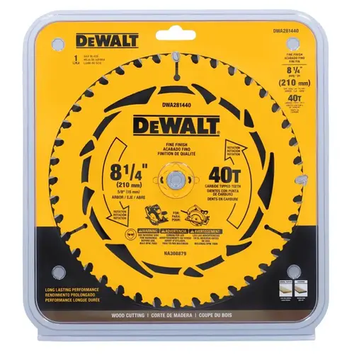 Circular Saw Blade 8-1/4" D X 5/8" Tungsten Carbide Tipped 40 teeth